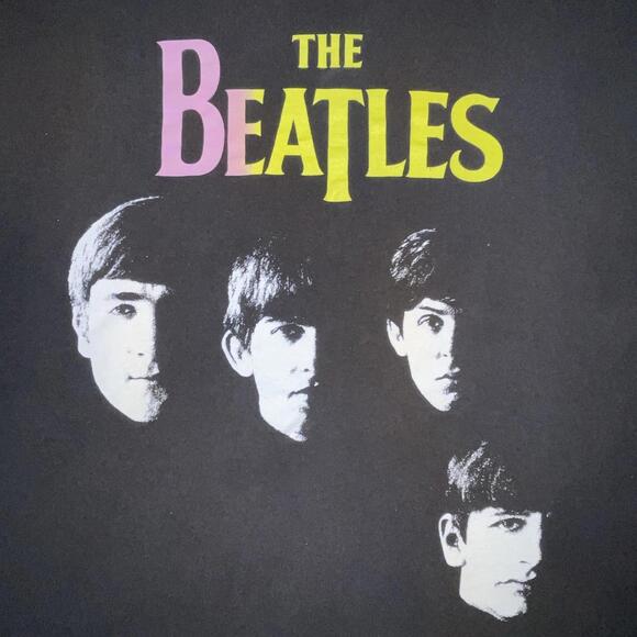 The Beatles T -Shirt Unisex LARGE Men Black Group Singer Faces Music Tee Top - Picture 2 of 7